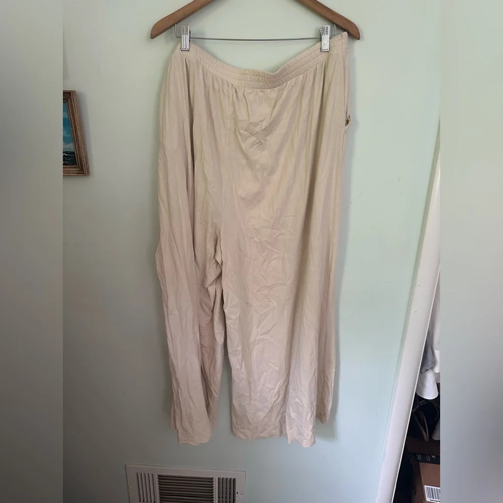 Anthropologie Cream Women's Pants casual pull on cross over
